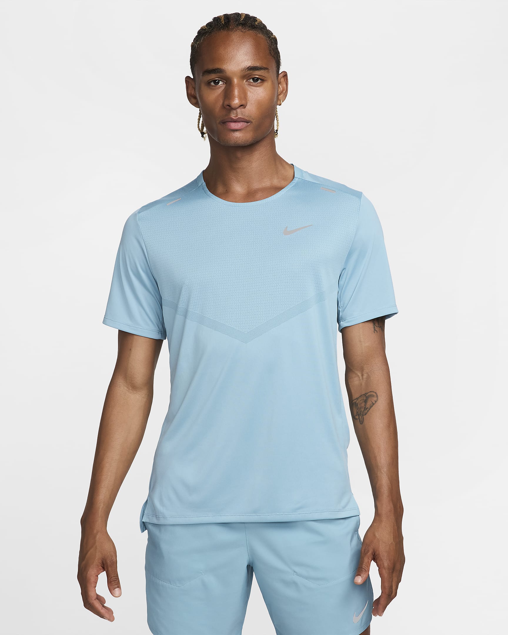 Nike Rise 365 Men's Dri-FIT Short-Sleeve Running Top Turquoise