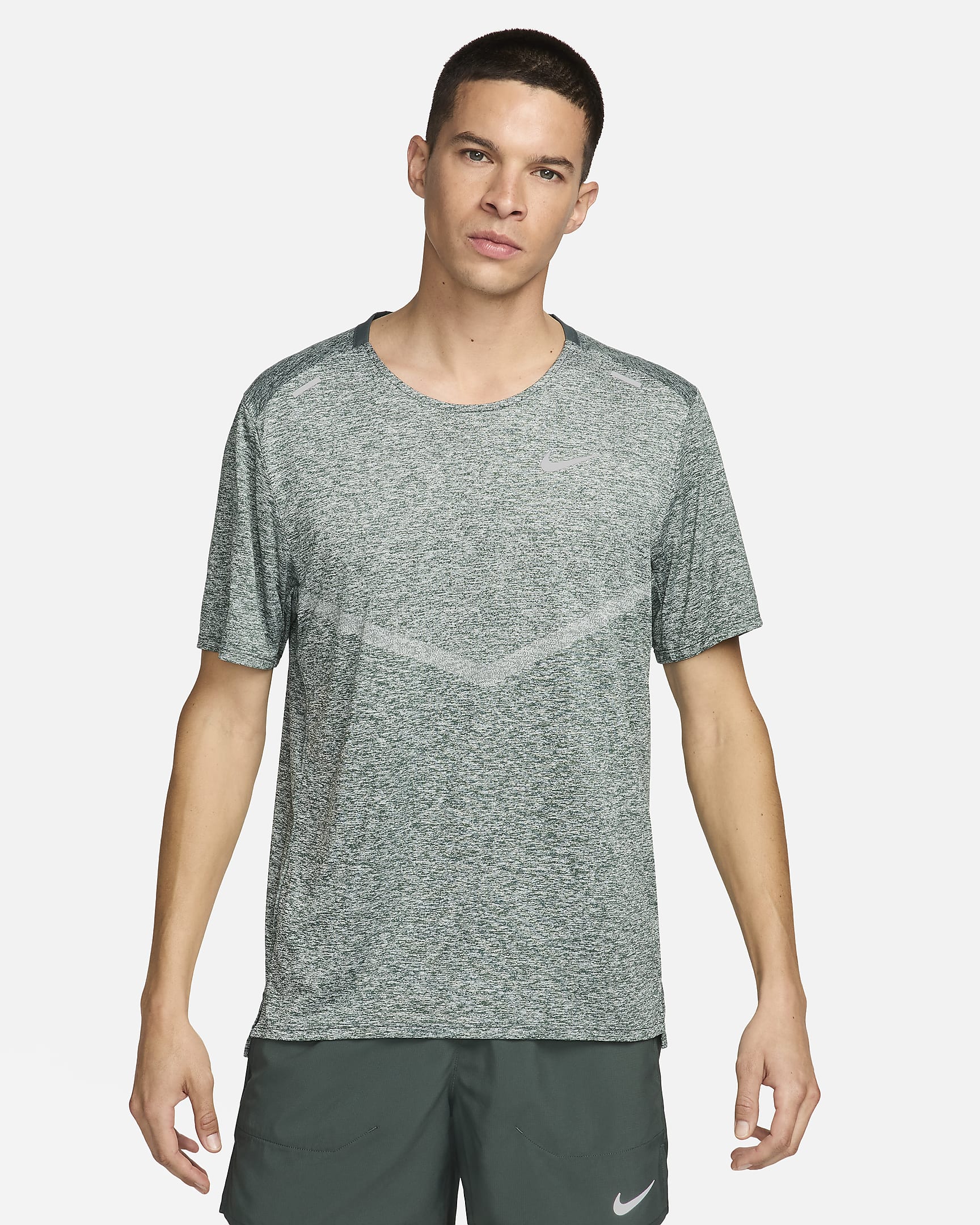 NIKE 365 RISE T SHIRT - VINTAGE GREEN/HEATHER