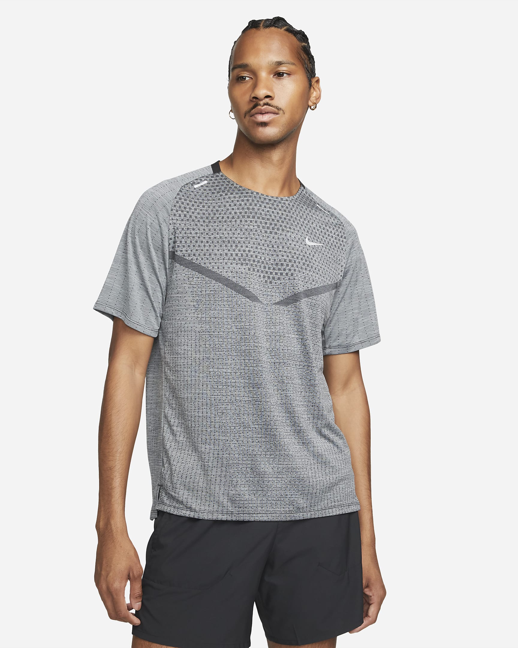 NIKE TECH KNIT T SHIRT - DARK GREY