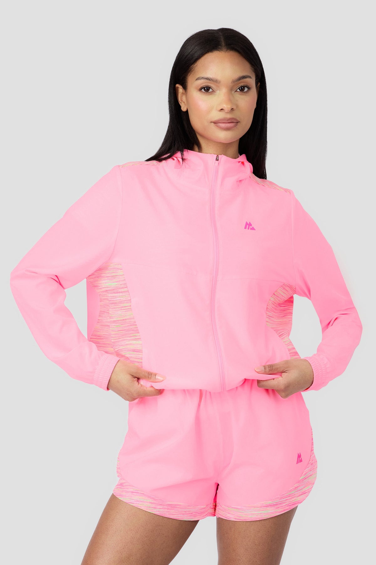 Montirex Women's Trail Windbreaker - Pink/Green/White
